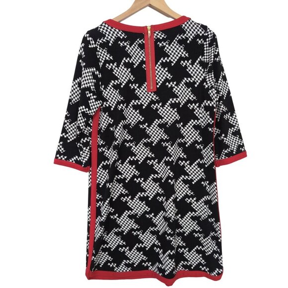 Crown & Ivy Dress Womens M Black White Houndstooth Preppy Career Office - Picture 2 of 9